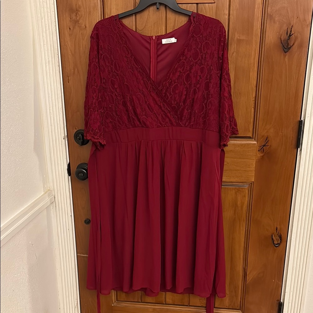 Burgundy Lace 2X Women's Dress